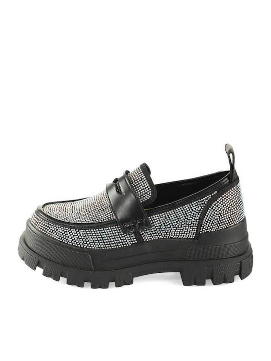 Aspha Γυναικεία Loafers σε Μαύρο Χρώμα