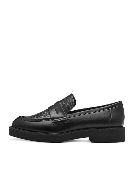Marco Tozzi Γυναικεία Loafers σε Μαύρο Χρώμα