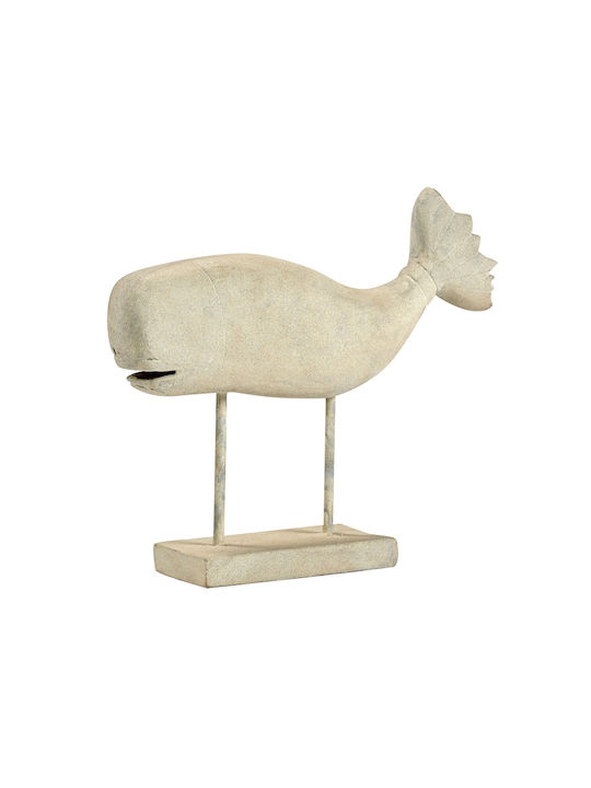 Decorative Wooden Dolphin White L26xw7x22h