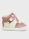 Leather Kids Boots with Velcro Pink