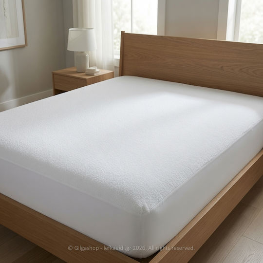 Casa Colori Προστατευτικό Επίστρωμα King Size Αδιάβροχο με Φούστα Λευκό 180x200+30εκ.