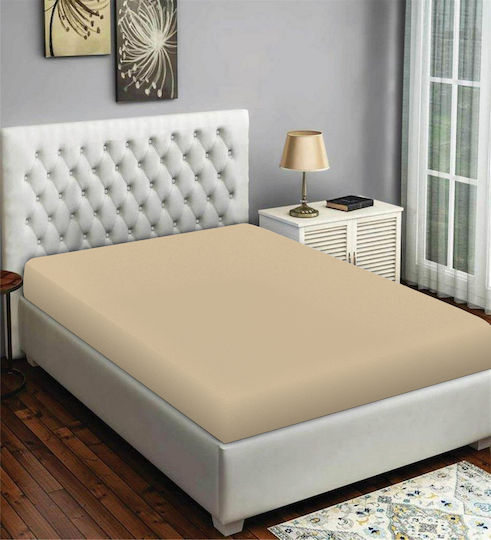 Casa Colori Protective Cover Single with Skirt Beige 100x200+30cm