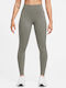 One Tights Women's Cropped Training Legging High Waisted Dri-Fit Khaki