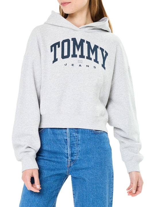 Tommy Hilfiger Γυναικείο Φούτερ με Κουκούλα Γκρι