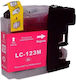 UnCartus Kompatible Tintenstrahldrucker-Tintenpatrone Bruder LC123M 600 Seiten Magenta 1Stück