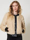 Twinset Damen Bikerjacke Beige