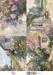 Reispapier Maja's Erinnerungen 30x42cm Lavendel...