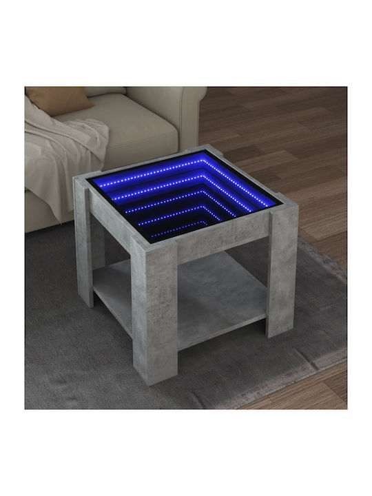 Τραπεζάκι Σαλονιού Led Γκρι 53x53x45 Εκ Επεξεργ...
