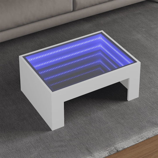 Infinity LED Coffee Table White 70x50x30 cm 847609 White