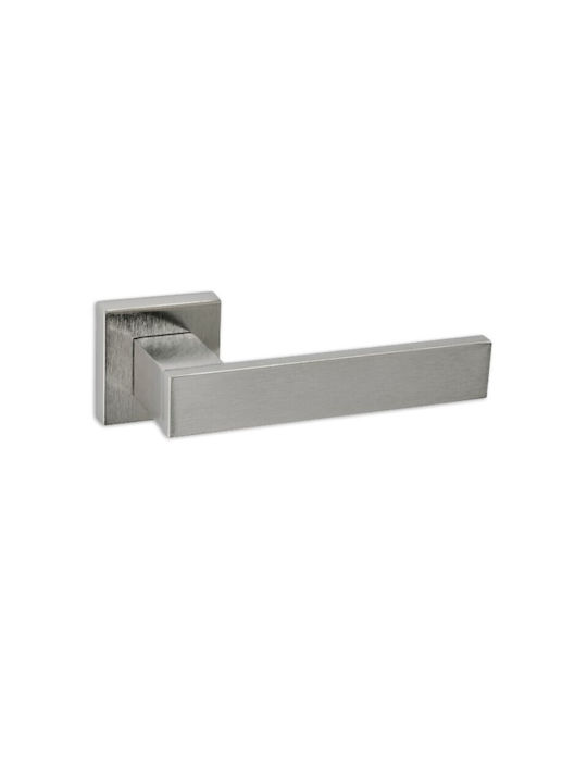 Best Design Lever Front Door with Rosette Left 030557 with Rosette Nickel Matt