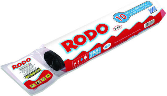 Rodo Müllbeutel Kapazität 45Es mit Kordel 52x75cm 10x10Stück Schwarze