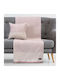 Beauty Home Dot Flower Armchair Throw 180x180cm Pink