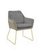 Mira Dining Room Velvet Armchair Grey-Gold 65x69x86cm