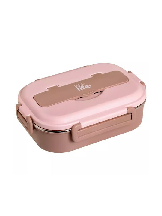 Ecolife Microwave Plastic Lunch Box Pink 1000ml