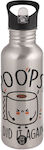 Poops!...I Did It Again Water Bottle Silver Straw Stainless Steel 600ml