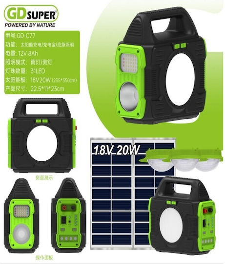 Rolinger Autonomous Solar Lighting System with Charger GD-C77