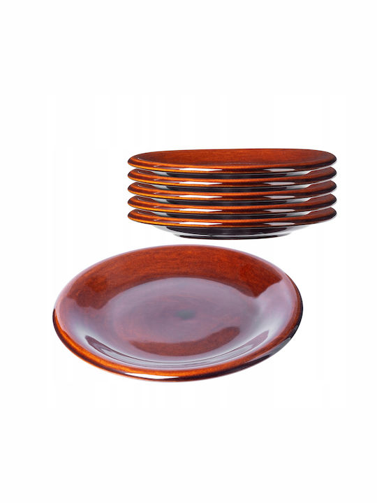 Kadax Farfurie adâncă Ceramică Maro cu Diametru 19cm 6buc