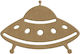 Raumschiff MDF 14 x 9 cm