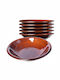 Kadax Plate Soup Ceramic Brown with Diameter 23cm 6pcs