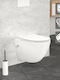 LuxeBath Монтирана на стена тоалетна Безръбрен с тоалетна чиния с Капак Duroplast и Биде Бяла 4064649212183