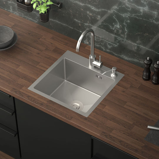 ML-Design Drop-In Chiuvetă Inox L45xW45cm Argintiu