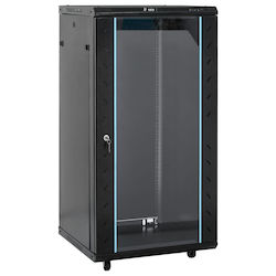 vidaXL С крака Рак кабинет 22U 60x60x120см Чере...