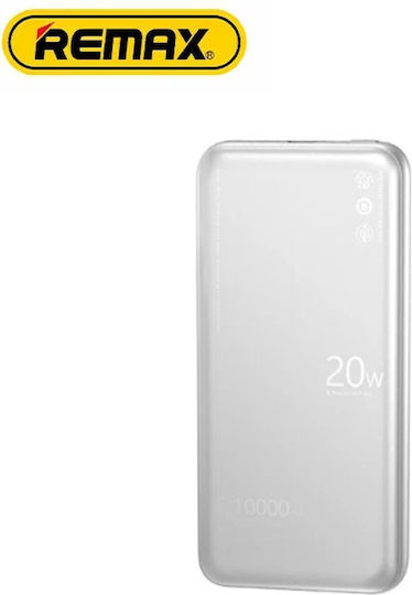 Remax RPP-636 Power Bank 10000mAh 20W mit USB-C Ausgangsanschlüsse Schnellladung Silber