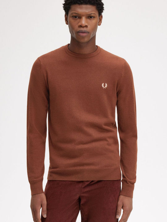 Fred Perry Ανδρική Μπλούζα Μακρυμάνικη Καφέ