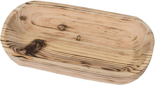 Atmosphera Paulownia Dekorative Ovalplatte Weiß 45x20x5cm