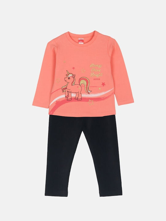 Joyce Kids Set with Leggings Winter 2pcs Coral