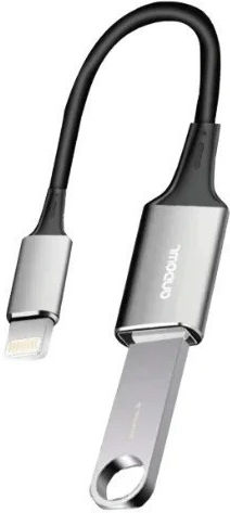 Andowl Converter Lightning male to USB-A female Gray 1pcs Q-ZH018