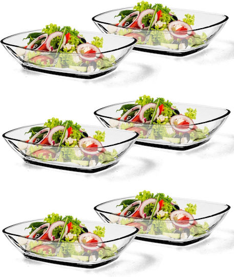 Kadax Bol de Servire Rotund Sticlă Transparent 6buc