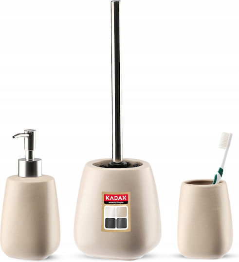 Kadax Set Accesorii Pentru Baie Ceramică Bej 3 Bucăți