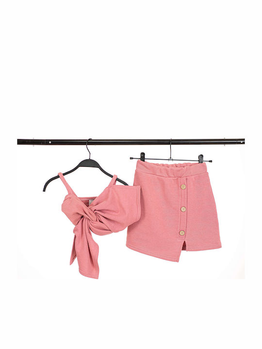 Kinder-Set mit Rock Winter 2Stück Rosa
