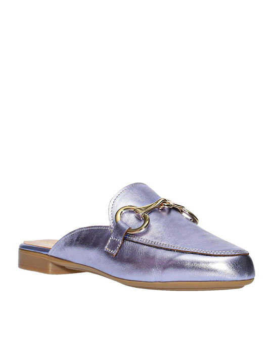 Leder Damen Mokassins in Lila Farbe