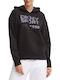 Long Women's Sweatshirt Hooded Black