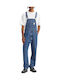 Men's Jeans Overalls with Loose Straight Fit Dark Indigo