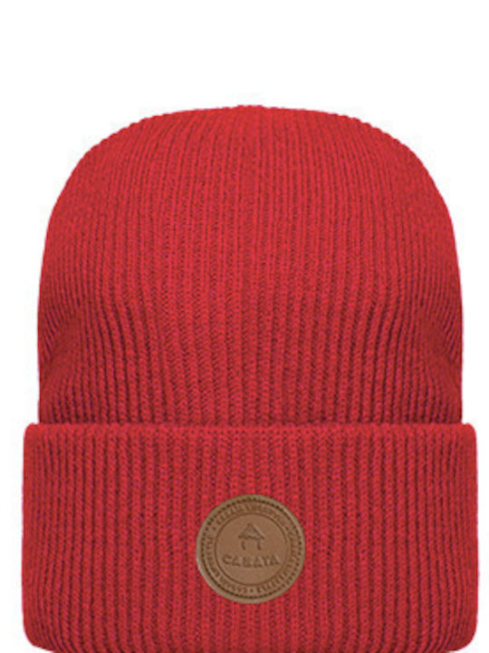 Cabaia Beanie Unisex Beanie Gestrickt in Rot Farbe