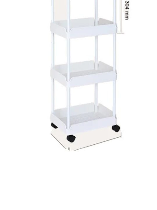 Kitchen Trolley Metallic White