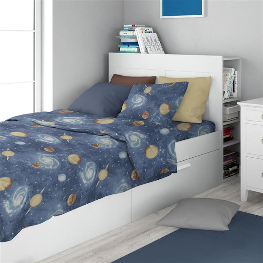 Dimcol Bettwäsche-Set Einzel Baumwolle Blue 160x240cm 2Stück