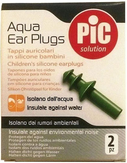 PiC Solution Copii Protecții auditive din Silicon pentru înot în culoarea Verde 2buc