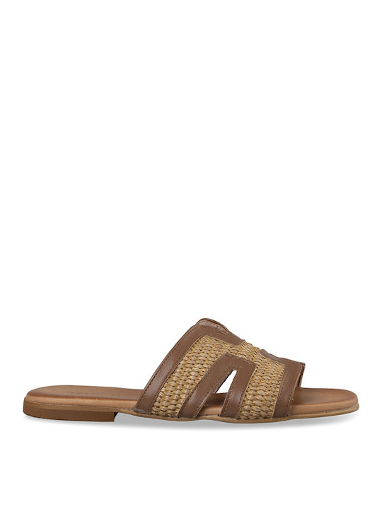 Tsouderos Shoes Women's Flat Sandals in Brown Color