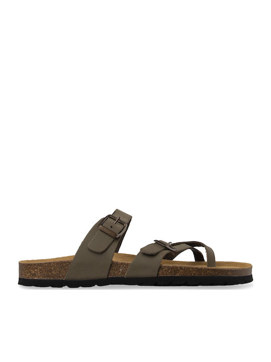 Flache Sandalen für Damen in Grün Farbe