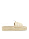 Women's Synthetic Leather Platform Wedge Sandals Beige