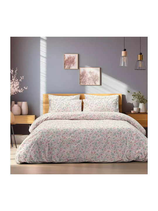 Lino Home Duvet Cover Set Cotton Single with Pillowcase 160x240 Primo Pink