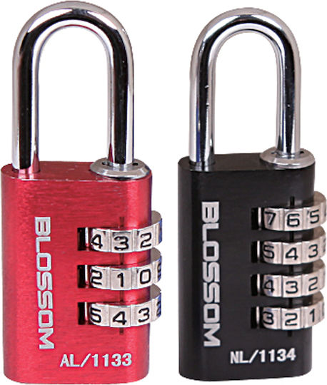 Blossom Al11 Aluminum Padlock Brass Combination 30mm Red 1pcs