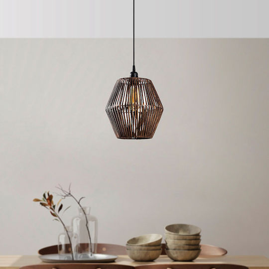 Gonio Adjustable Pendant Light Brown with Socket E27 25x25x70cm