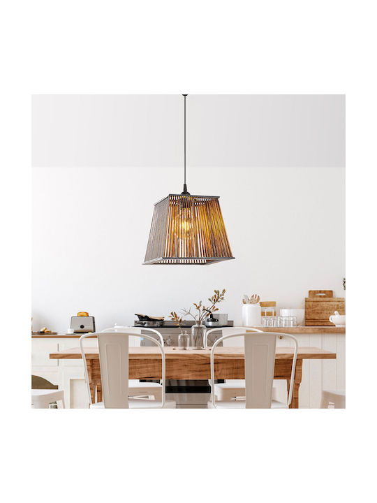 Pyramid Adjustable Pendant Light Brown with Socket E27 21x21x60cm
