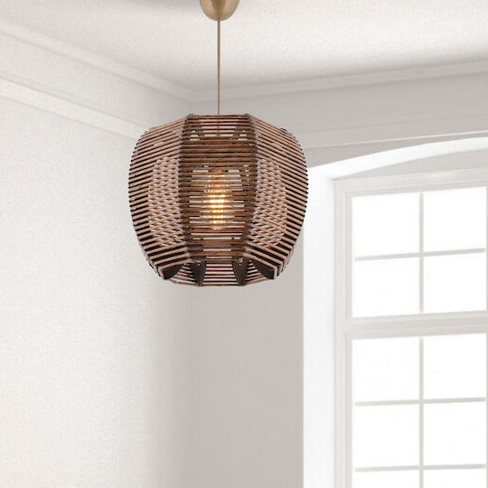 Neta Verstellbar Hängelampe Braun mit Fassung E27 31x70x70cm.