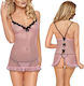 Σετ Sexy Babydoll με Δαντέλα Ροζ